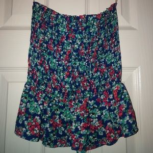 floral stretchy tube top